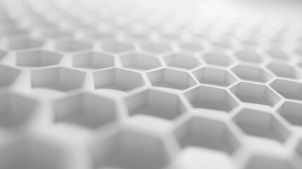 Abstract white honeycomb pattern in geometric 3d design