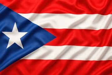 Naklejka premium Vibrant Puerto Rican flag waves.