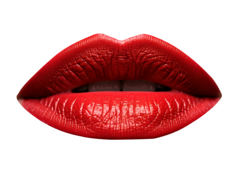 Realistic lips illustration logo design