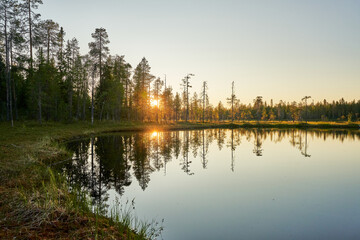 sunrise over the lake