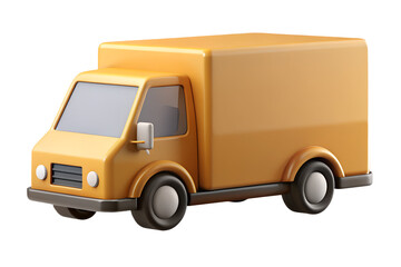 Isometric 3D freight transport flat truck design on white background.