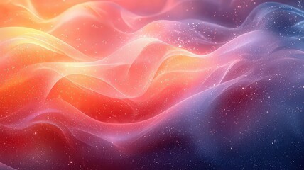 Fototapeta premium Abstract flowing waves in vibrant hues of orange, pik, and blue, creating a dramy atmosphere perfect forbackgrounds and creative pojects.