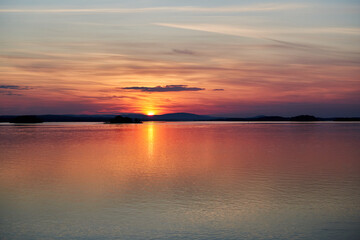sunset over the lake