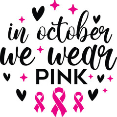 Breast Cancer Awareness Svg, Breast Cancer Awareness Round Sign Svg Design