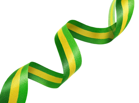 Brazil Independence Day waving ribbon, cutout