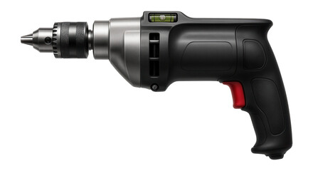 Variable speed corded drill with a built-in level for accurate metalworking.