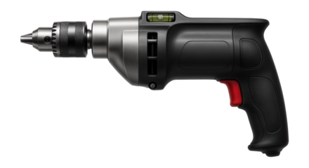 Variable speed corded drill with a built-in level for accurate metalworking.