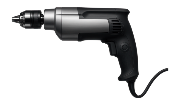 Lightweight corded drill with a keyless chuck for quick bit changes in home projects.
