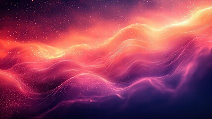 Obraz premium Vibrant cosmic waves in shades of purple and orange,creating a mesmerizing absract background ideal for igital art and creative prjects.