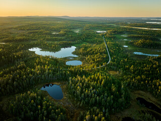 aerial view of the lakes