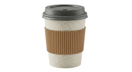 Isolated Coffee Cup with Lid and Sleeve