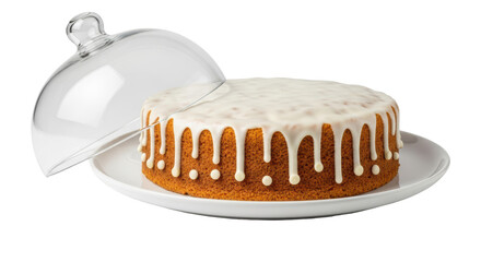 Isolated Cake with Glass Cover
