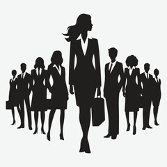 silhouette of business people