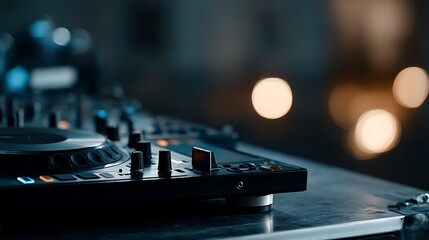 Vibrant dance floor scene with dj booth and holographic display in a nightclub environment engaging pov experience