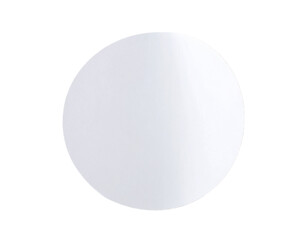Blank round white paper sticker isolated on transparent background