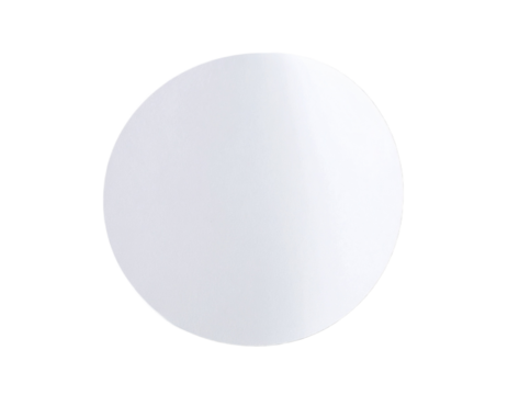 Blank round white paper sticker isolated on transparent background