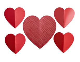 red heart sticker isolated on transparent background