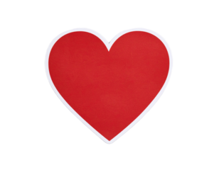 red heart sticker isolated on transparent background