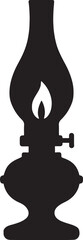 Classic kerosene lamp silhouette vector, ideal for vintage, rustic, festival, and traditional design.