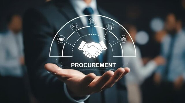 A businessman handshake procurement partnership contract agreement digital technology business success collaboration and innovation supply chain management, corporate finance strategy, and modern