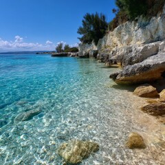 Fototapeta premium Aerial view of wooden fisherman boats and sandy beach at Kendwa village, Zanzibar,Tanzania 