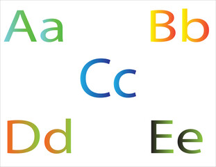 This vector file features a set of uppercase and lowercase letters of the alphabet in vibrant, modern gradients. It's a great resource for graphic design projects, educational materials, and branding.