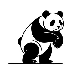 Vector illustration of panda isolated on white background.
