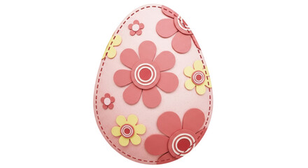 Isolated Easter Egg with Flowers