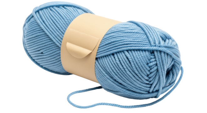 Isolated Blue Yarn Ball