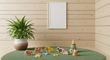 Cozy indoor vignette with a potted plant and festive decorations arranged on a textured surface