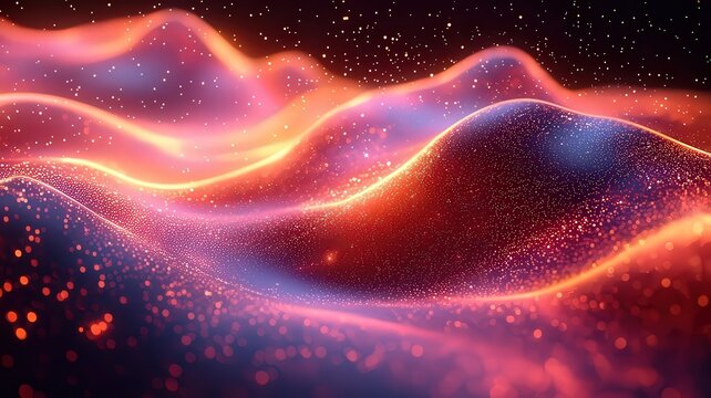 Vibrant abstract waves of ight and color, creating amesmerizing flow of energyand depth, perfect for modrn design and digital backrounds.