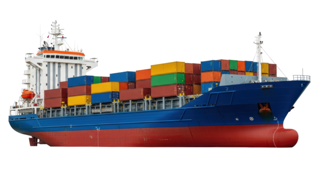 Isolated Cargo Ship Container