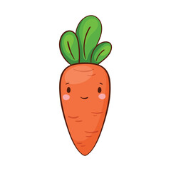 Carrot. Cute kawaii hand drawn doodle style clipart. Fun kids illustration