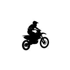 Motocross Rider Silhouette Vector for Logo Powerful Design Element