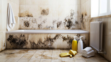 Obraz premium Removing Bathroom Mold