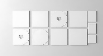 Geometric White Panels Abstract Design.