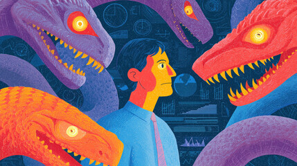 Courageous confrontation facing professional fears monsters