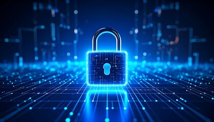 Digital lock on a glowing network