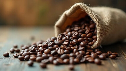 Coffee beans in sack