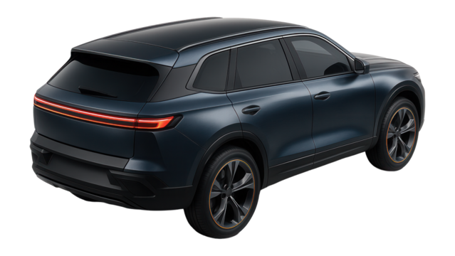 SUV with distinctive rear light bar and sculpted tailgate