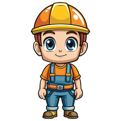 Fototapeta premium Construction Worker and Builder Character Graphic