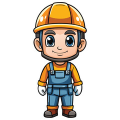 Fototapeta premium Construction Worker and Builder Character Graphic