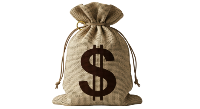 Isolated Money Bag with Dollar Sign