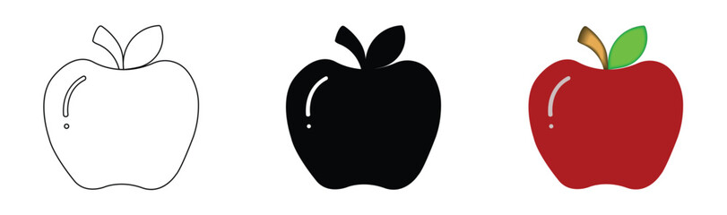 apple vector illustration with red and green fresh design for food and nature concept