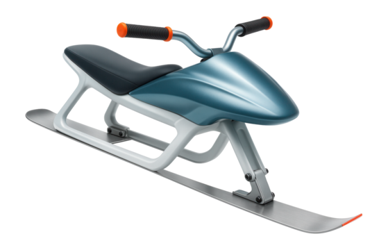 Sporty snow rider with aerodynamic fairing and adjustable ski position
