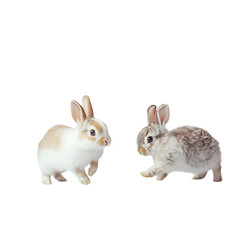 Obraz premium Professional Studio Portrait of Cute Rabbits over White Background