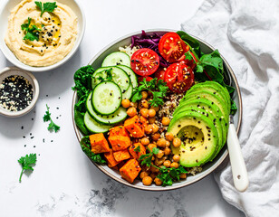 Healthy vegetarian dinner white backgroundv