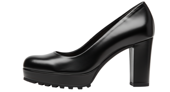 Isolated Black High Heel Shoe