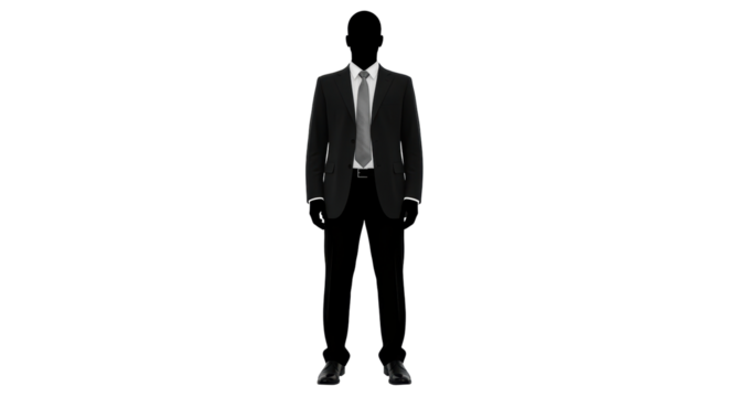 Isolated Silhouette of a Businessman in a Suit
