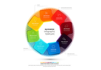 Colorful Multipurpose Infographic Template with Icons and Text Blocks on white background